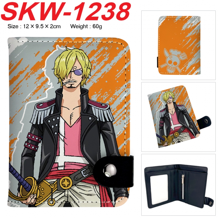 One Piece Anime vertical button folding wallet 12X9.5X2CM 60g