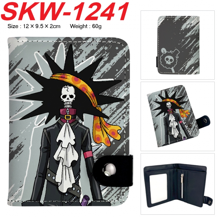 One Piece Anime vertical button folding wallet 12X9.5X2CM 60g