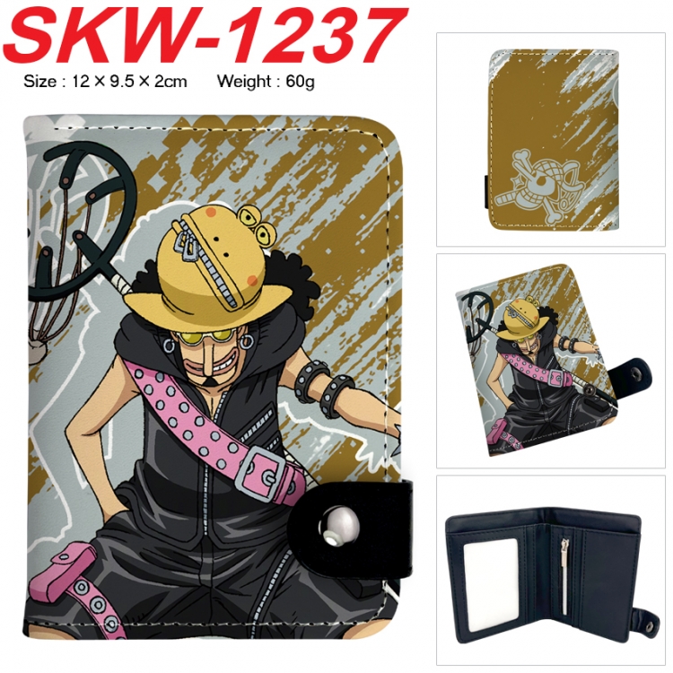 One Piece Anime vertical button folding wallet 12X9.5X2CM 60g