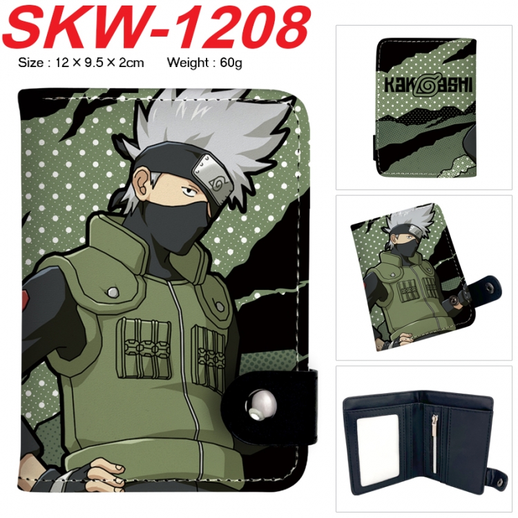 Naruto Anime vertical button folding wallet 12X9.5X2CM 60g