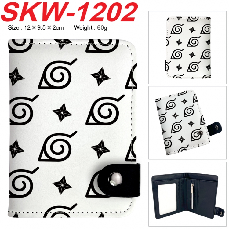 Naruto Anime vertical button folding wallet 12X9.5X2CM 60g