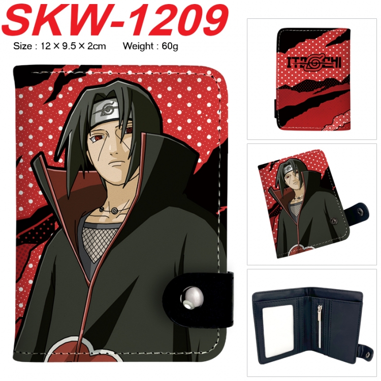 Naruto Anime vertical button folding wallet 12X9.5X2CM 60g