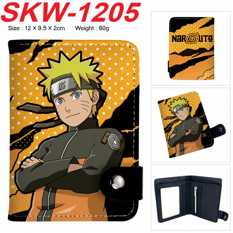 Naruto Anime vertical button folding wallet 12X9.5X2CM 60g