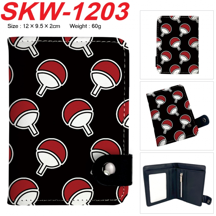 Naruto Anime vertical button folding wallet 12X9.5X2CM 60g