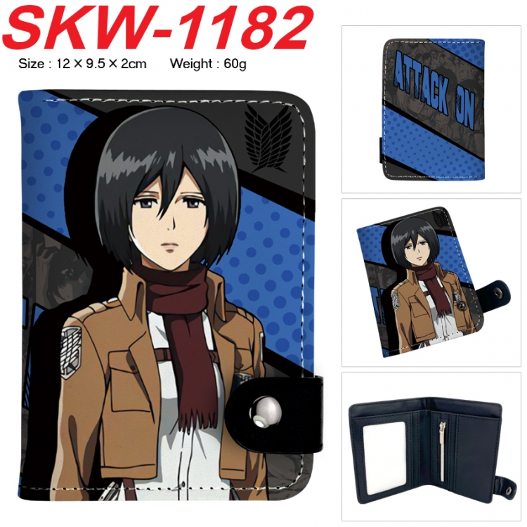 Shingeki no Kyojin Anime vertical button folding wallet 12X9.5X2CM 60g