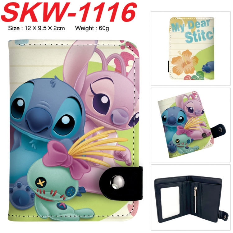Lilo & Stitch Anime vertical button folding wallet 12X9.5X2CM 60g