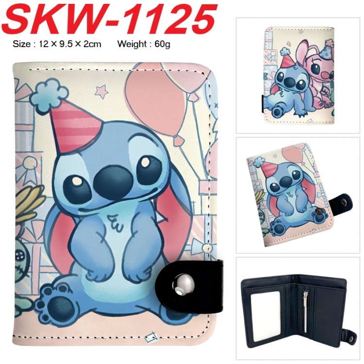 Lilo & Stitch Anime vertical button folding wallet 12X9.5X2CM 60g