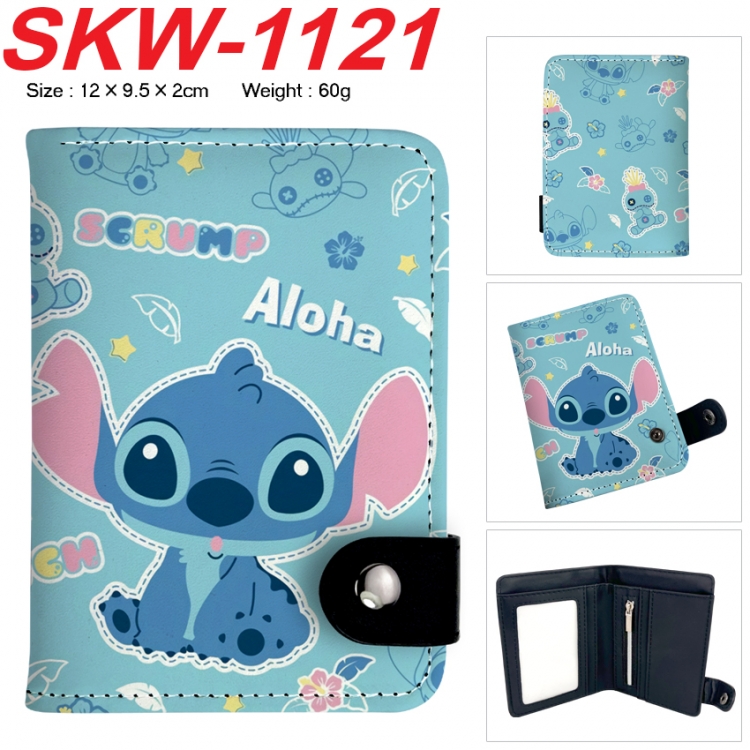 Lilo & Stitch Anime vertical button folding wallet 12X9.5X2CM 60g