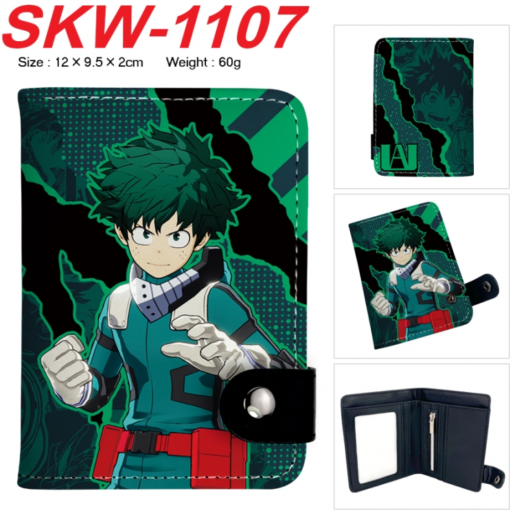 My Hero Academia Anime vertical button folding wallet 12X9.5X2CM 60g