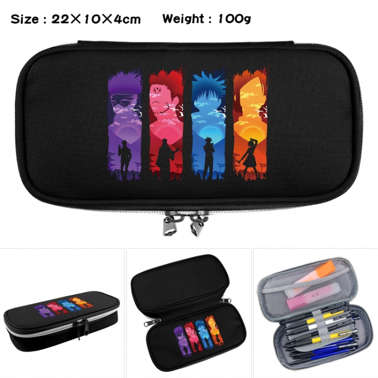 Jujutsu Kaisen Anime Waterproof canvas zipper clamshell pencil case pencil case 22x10x4cm