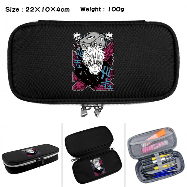 Jujutsu Kaisen Anime Waterproof canvas zipper clamshell pencil case pencil case 22x10x4cm