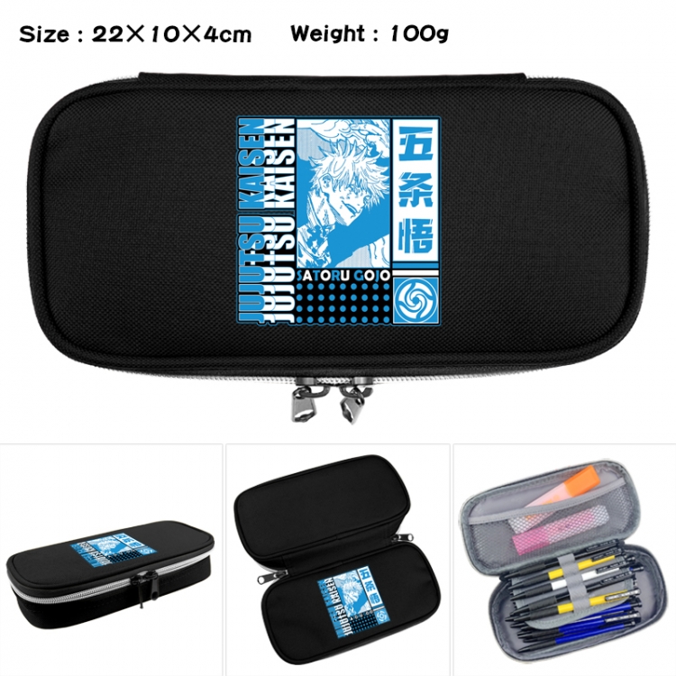 Jujutsu Kaisen Anime Waterproof canvas zipper clamshell pencil case pencil case 22x10x4cm