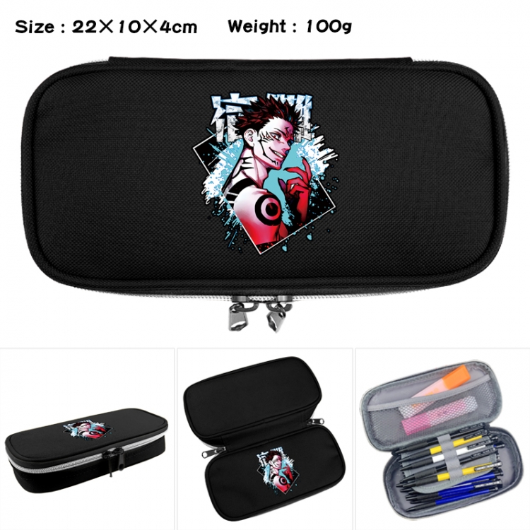 Jujutsu Kaisen Anime Waterproof canvas zipper clamshell pencil case pencil case 22x10x4cm