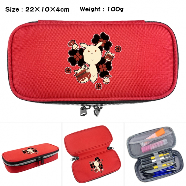Genshin Impact Anime Waterproof canvas zipper clamshell pencil case pencil case 22x10x4cm