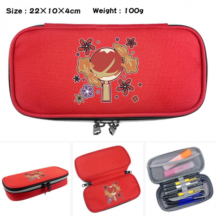 Genshin Impact Anime Waterproof canvas zipper clamshell pencil case pencil case 22x10x4cm