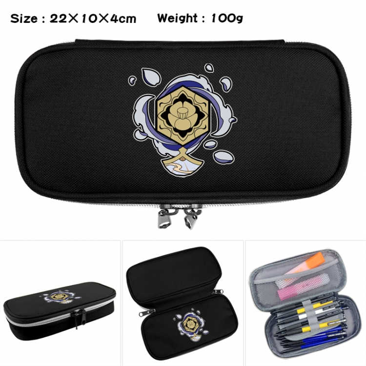 Genshin Impact Anime Waterproof canvas zipper clamshell pencil case pencil case 22x10x4cm