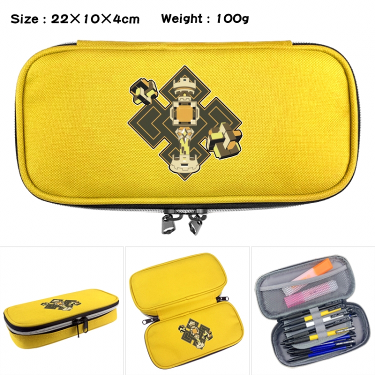 Genshin Impact Anime Waterproof canvas zipper clamshell pencil case pencil case 22x10x4cm