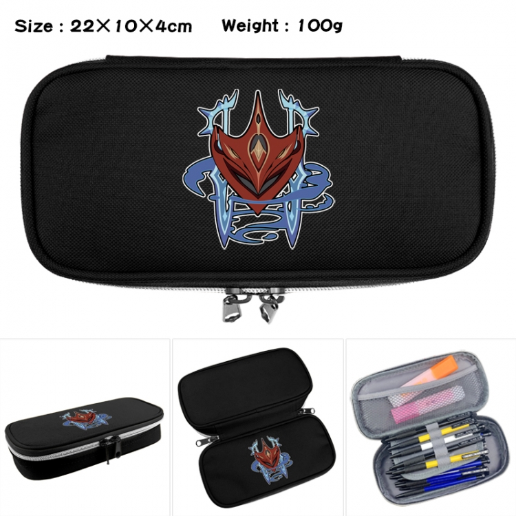 Genshin Impact Anime Waterproof canvas zipper clamshell pencil case pencil case 22x10x4cm
