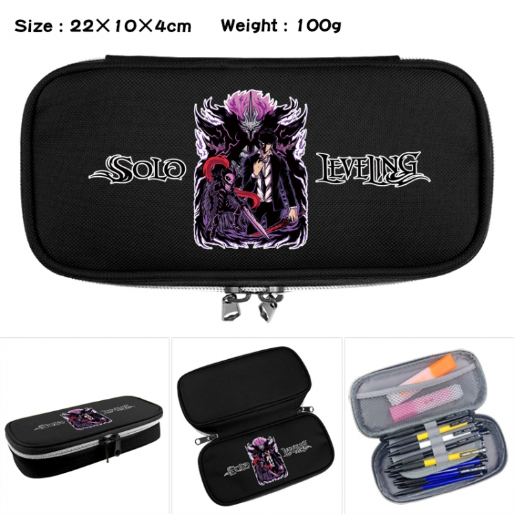 Solo Leveling:Arise Anime Waterproof canvas zipper clamshell pencil case pencil case 22x10x4cm