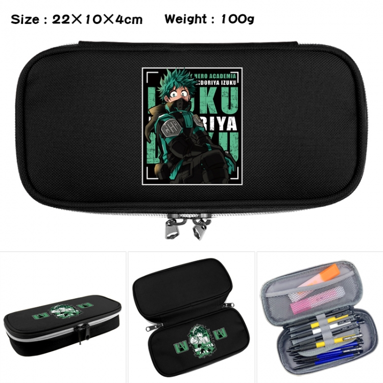 My Hero Academia Anime Waterproof canvas zipper clamshell pencil case pencil case 22x10x4cm
