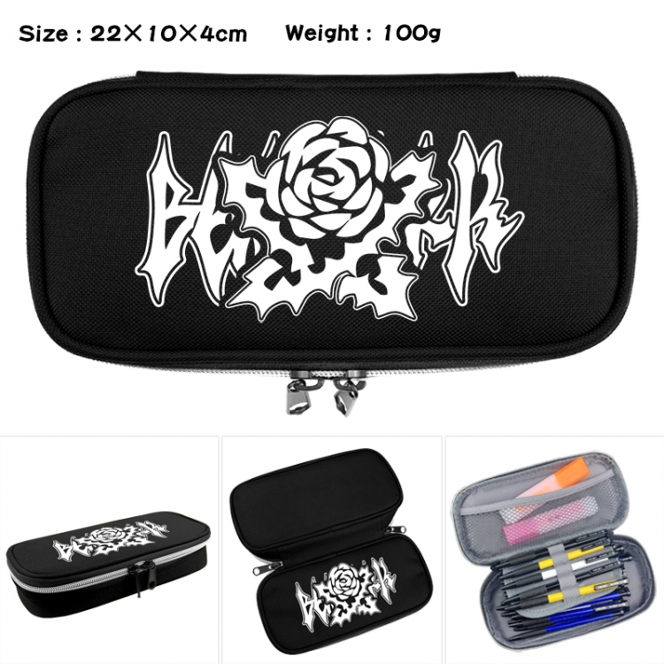 Berserk Anime Waterproof canvas zipper clamshell pencil case pencil case 22x10x4cm