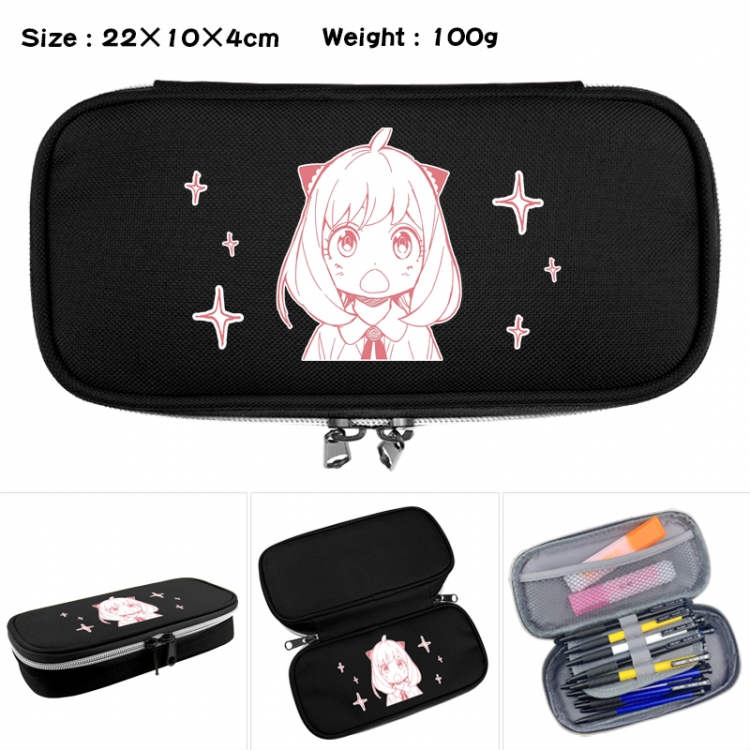 SPY×FAMILY Anime Waterproof canvas zipper clamshell pencil case pencil case 22x10x4cm