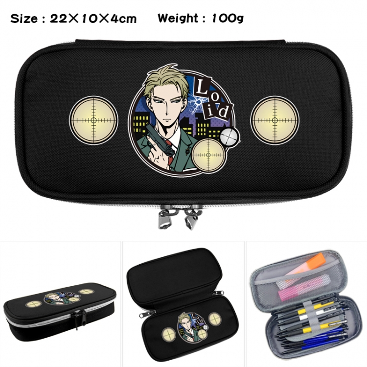 SPY×FAMILY Anime Waterproof canvas zipper clamshell pencil case pencil case 22x10x4cm