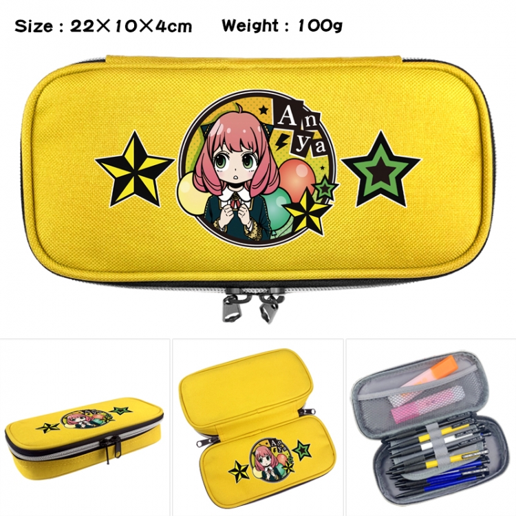 SPY×FAMILY Anime Waterproof canvas zipper clamshell pencil case pencil case 22x10x4cm