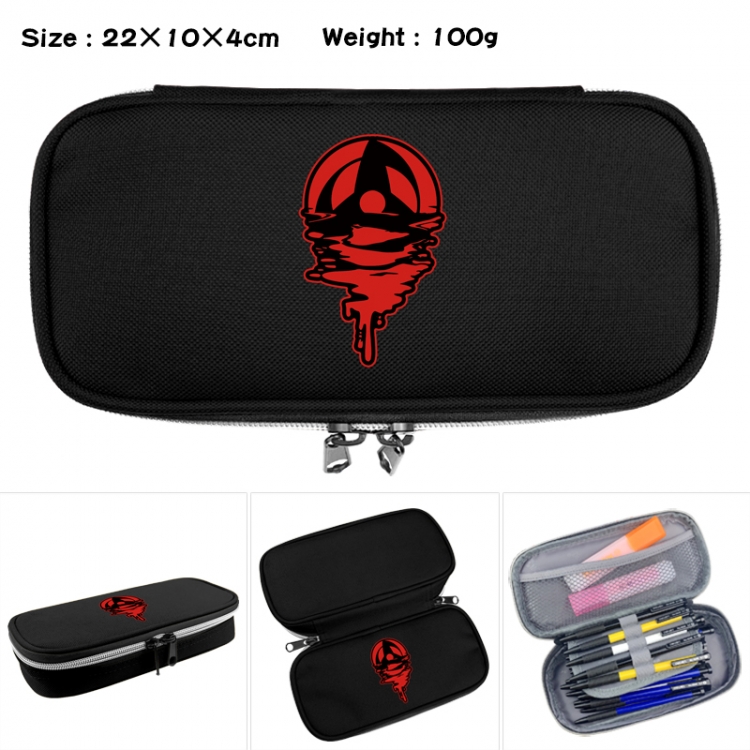 Naruto Anime Waterproof canvas zipper clamshell pencil case pencil case 22x10x4cm