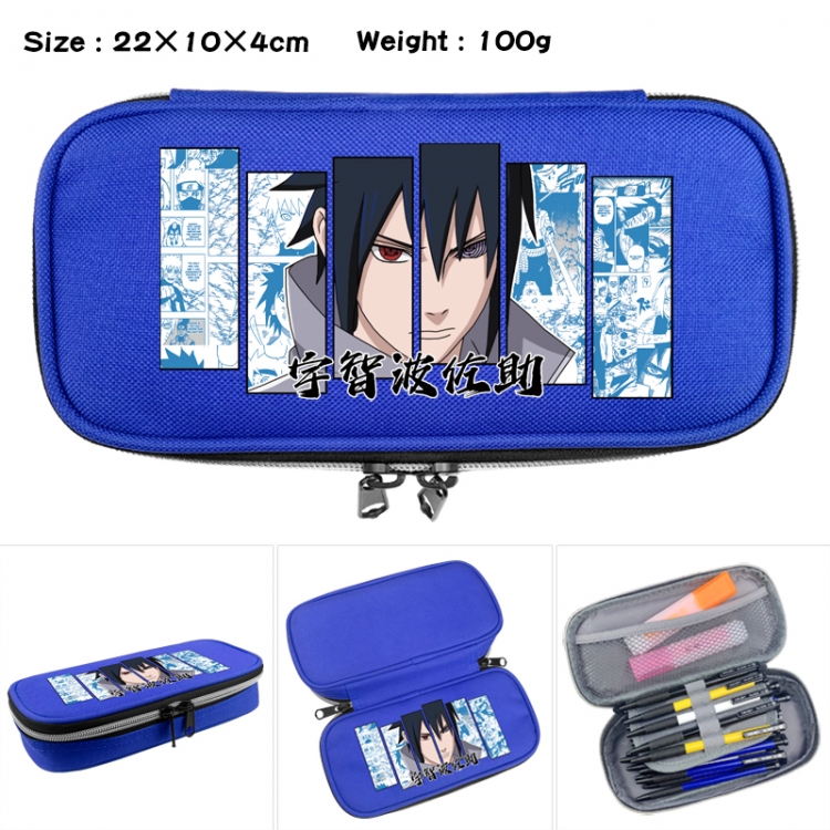 Naruto Anime Waterproof canvas zipper clamshell pencil case pencil case 22x10x4cm