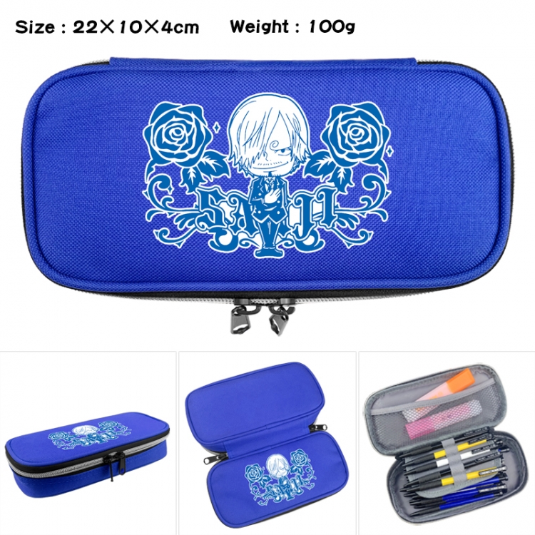 One Piece Anime Waterproof canvas zipper clamshell pencil case pencil case 22x10x4cm