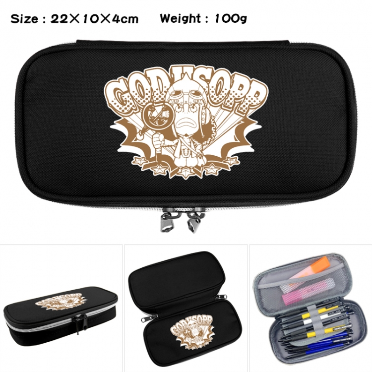 One Piece Anime Waterproof canvas zipper clamshell pencil case pencil case 22x10x4cm