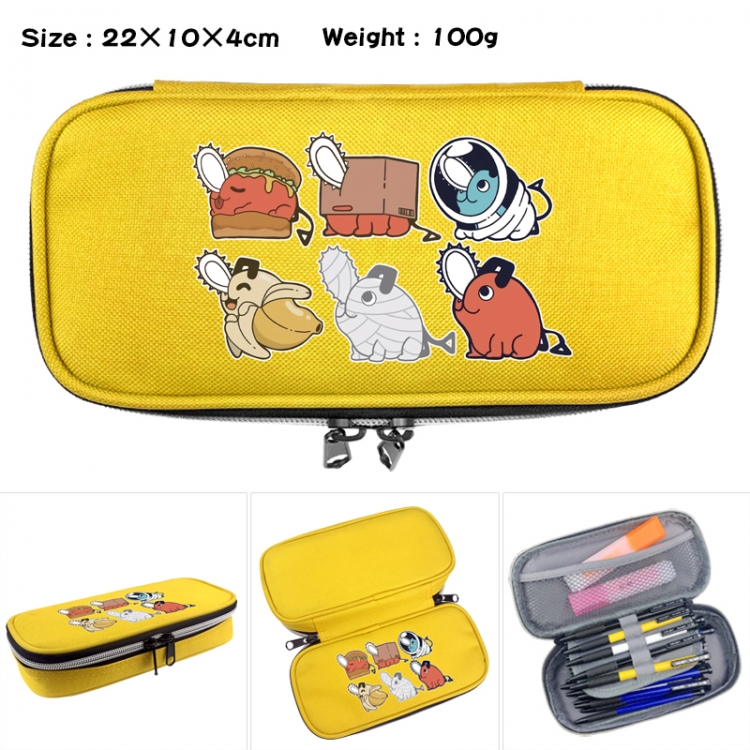 Chainsawman Anime Waterproof canvas zipper clamshell pencil case pencil case 22x10x4cm