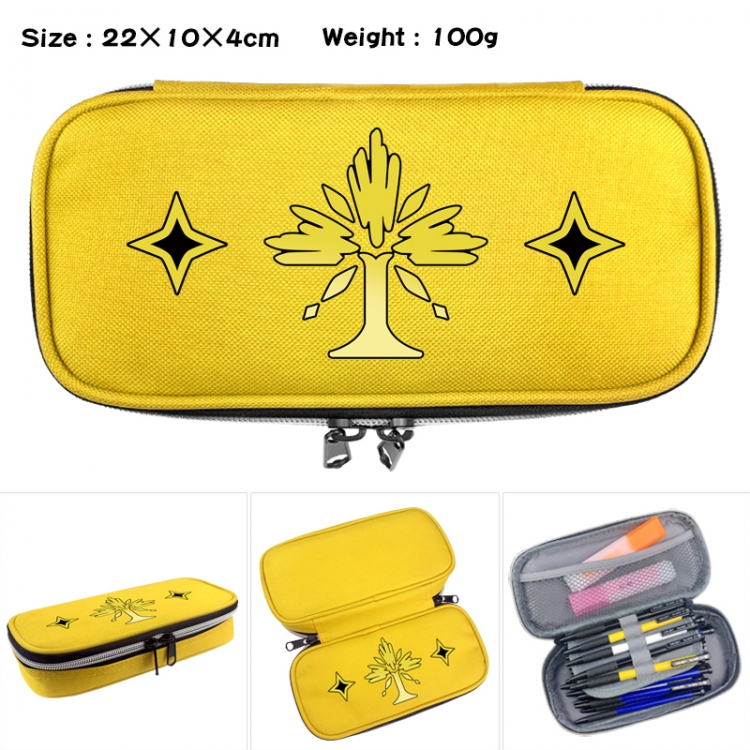 Honkai: Star Rail Anime Waterproof canvas zipper clamshell pencil case pencil case 22x10x4cm