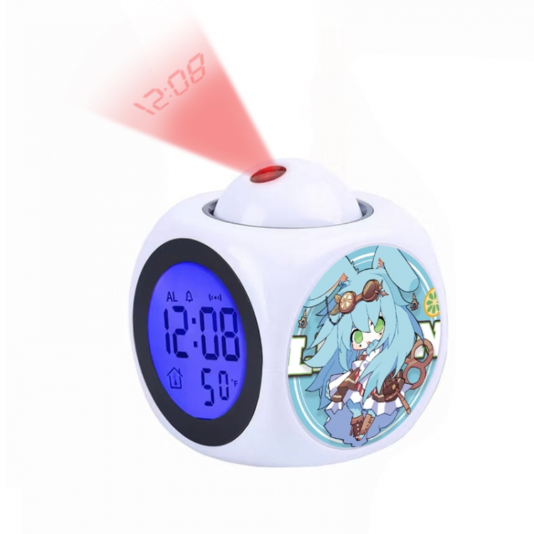 AOTU Anime projection alarm clock electronic clock 8x8x10cm