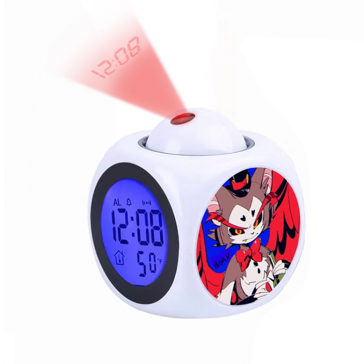 Hazbin Hotel Anime projection alarm clock electronic clock 8x8x10cm