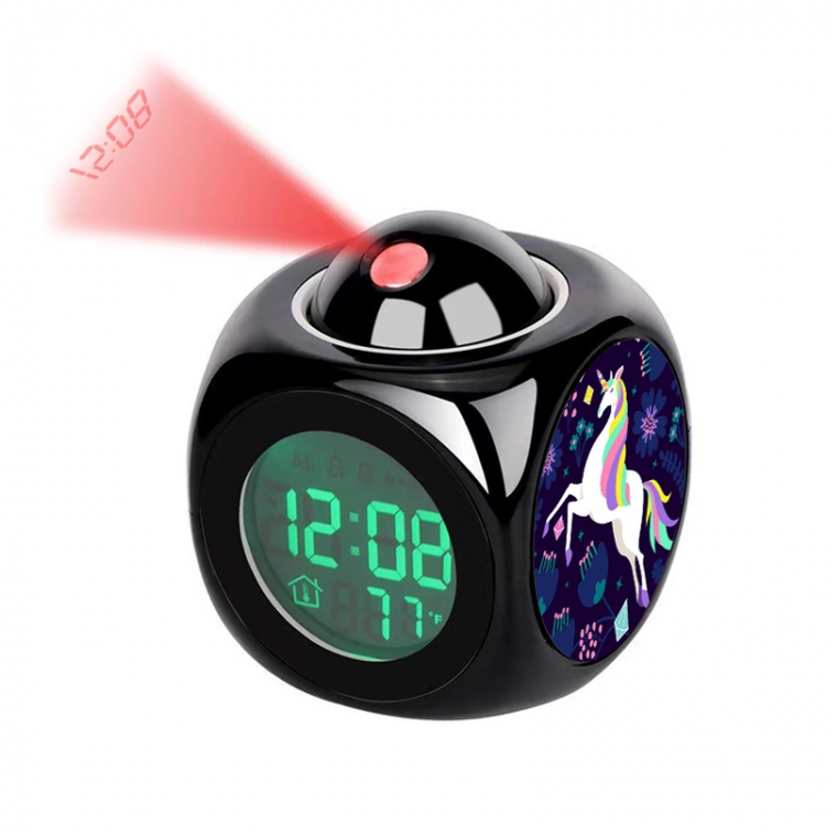 Unicorn Anime projection alarm clock electronic clock 8x8x10cm