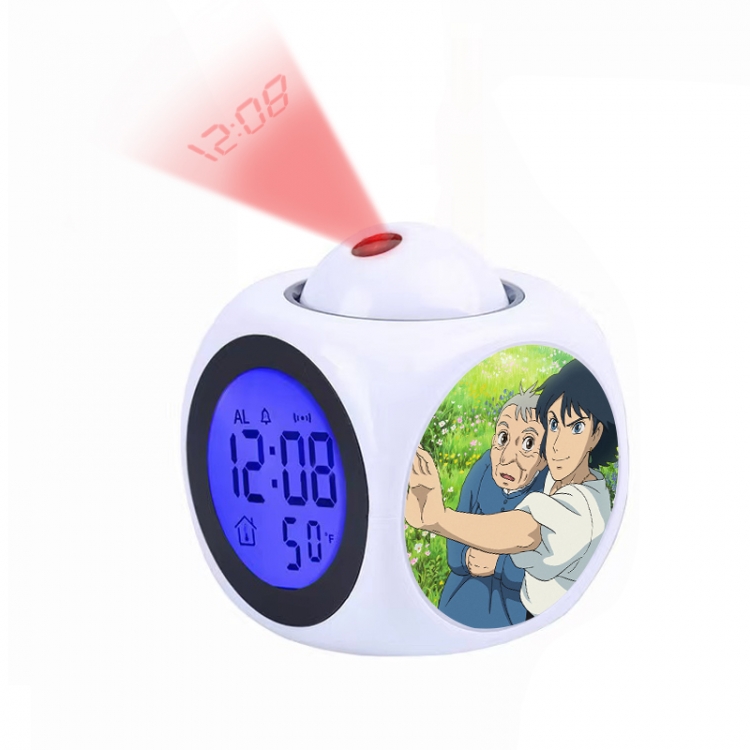 Hauru no ugoku shiro Anime projection alarm clock electronic clock 8x8x10cm