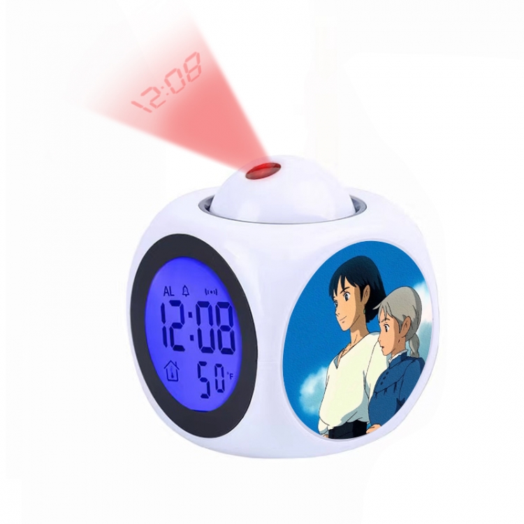 Hauru no ugoku shiro Anime projection alarm clock electronic clock 8x8x10cm