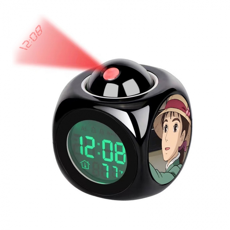 Hauru no ugoku shiro Anime projection alarm clock electronic clock 8x8x10cm