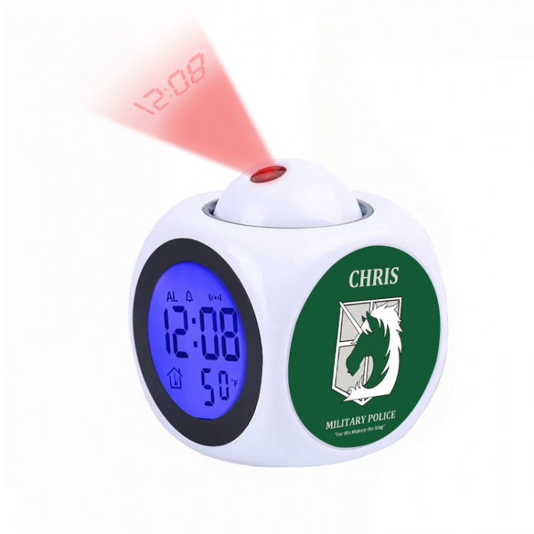 Shingeki no Kyojin Anime projection alarm clock electronic clock 8x8x10cm