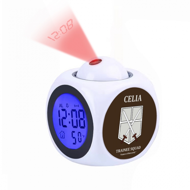 Shingeki no Kyojin Anime projection alarm clock electronic clock 8x8x10cm