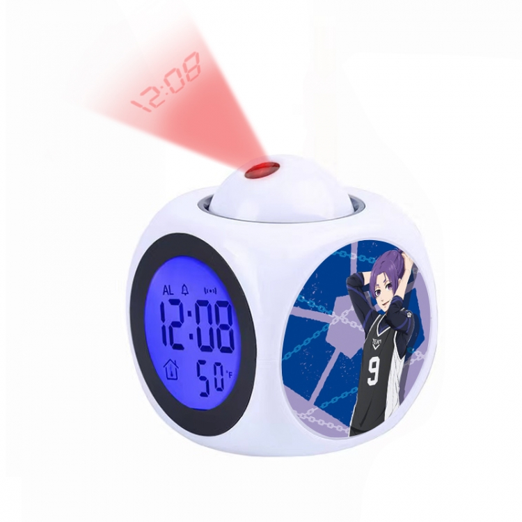 BLUE LOCK Anime projection alarm clock electronic clock 8x8x10cm