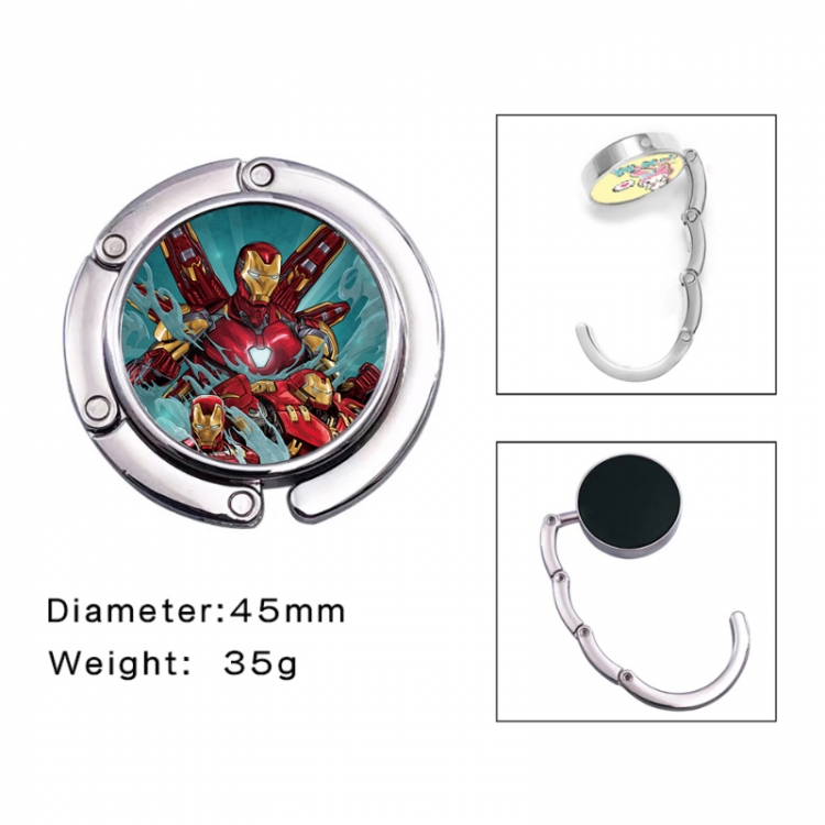 Iron Man Anime folding bag hanger table edge bag hook 45mm