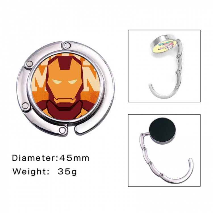 Iron Man Anime folding bag hanger table edge bag hook 45mm