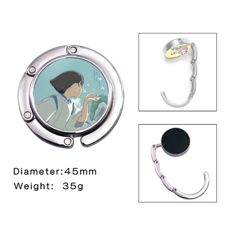 Spirited Away Anime folding bag hanger table edge bag hook 45mm
