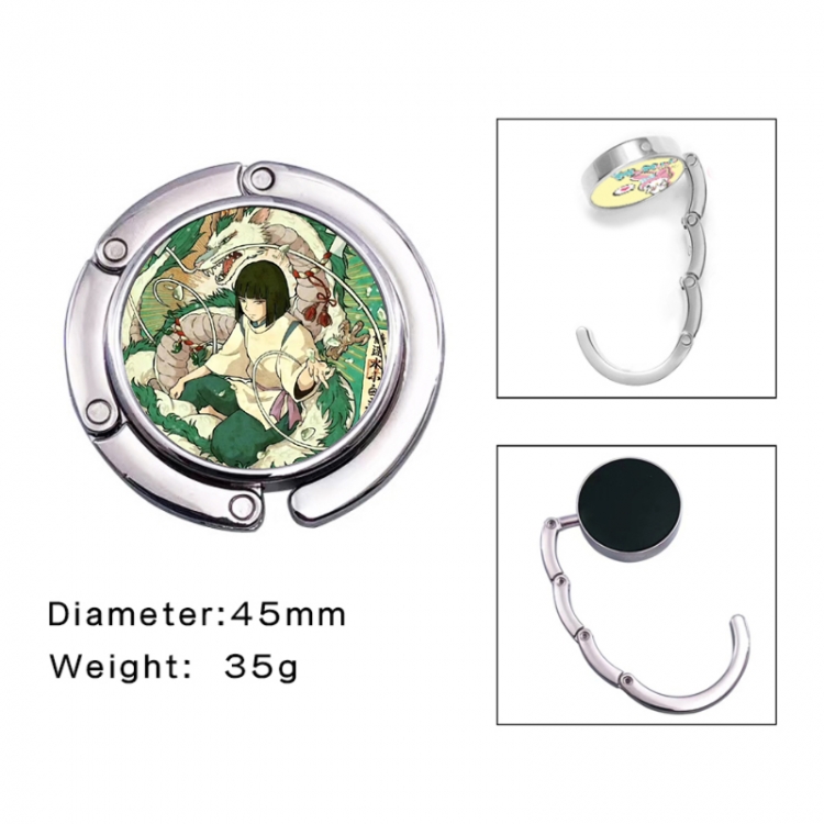 Spirited Away Anime folding bag hanger table edge bag hook 45mm