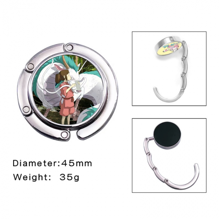 Spirited Away Anime folding bag hanger table edge bag hook 45mm