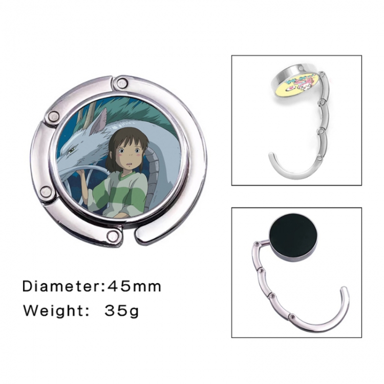 Spirited Away Anime folding bag hanger table edge bag hook 45mm