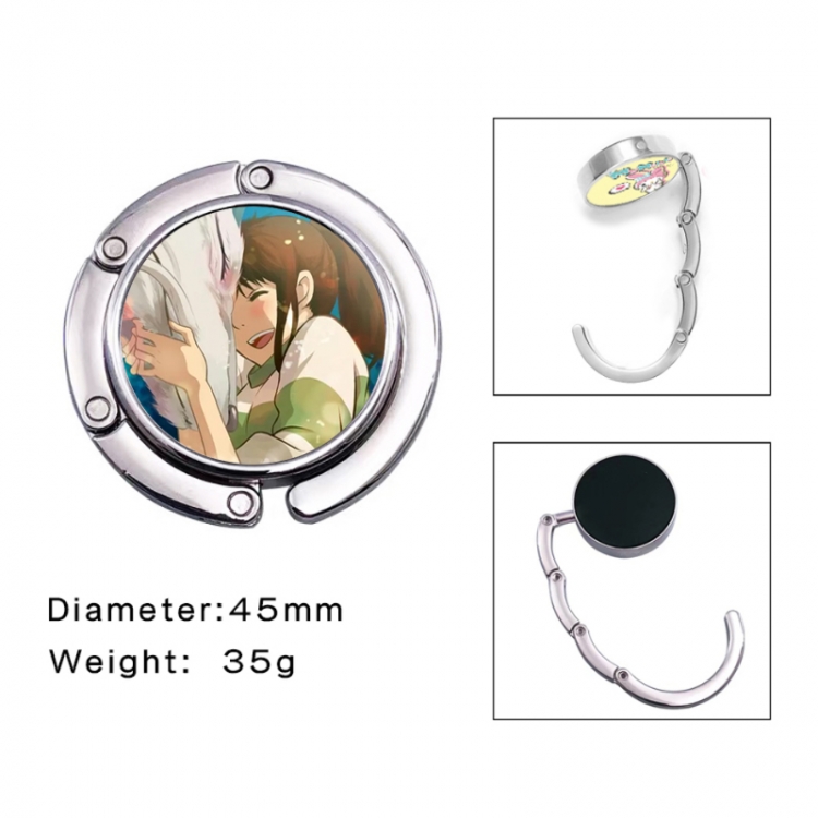 Spirited Away Anime folding bag hanger table edge bag hook 45mm